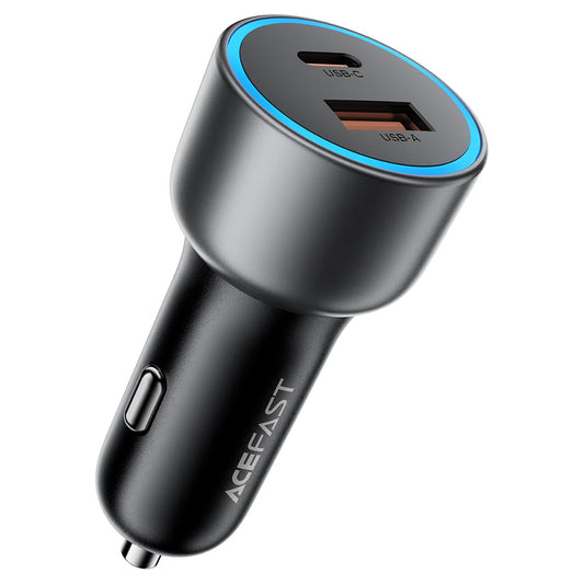 Auto punjač Acefast B21, 75W, 3A, 1 x USB-A - 1 x USB-C, Siva