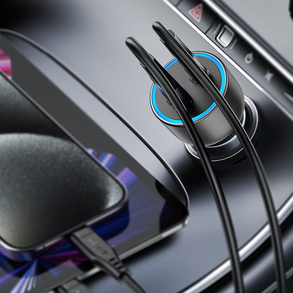 Auto punjač Acefast B21, 75W, 3A, 1 x USB-A - 1 x USB-C, Siva