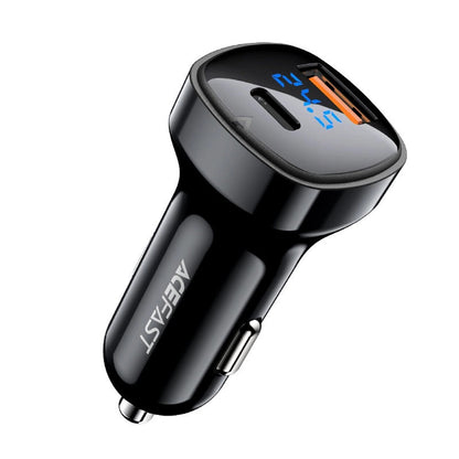 Auto punjač Acefast B4, 66W, 3A, 1 x USB-A - 1 x USB-C, Crni