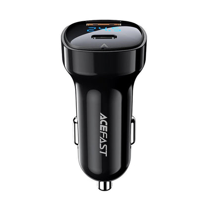 Auto punjač Acefast B4, 66W, 3A, 1 x USB-A - 1 x USB-C, Crni