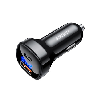 Auto punjač Acefast B4, 66W, 3A, 1 x USB-A - 1 x USB-C, Crni