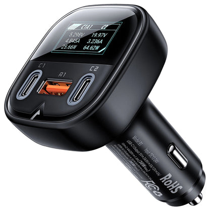 Auto punjač Acefast B5 Display, 101W, 5A, 1 x USB-A - 2 x USB-C, Crni