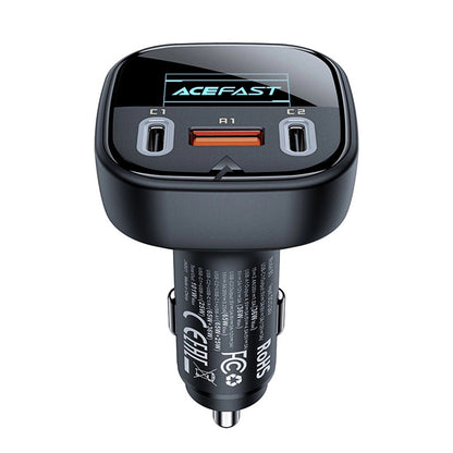 Auto punjač Acefast B5 Display, 101W, 5A, 1 x USB-A - 2 x USB-C, Crni