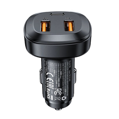 Auto punjač Acefast B9, 66W, 5A, 2 x USB-A - 1 x USB-C, Crni