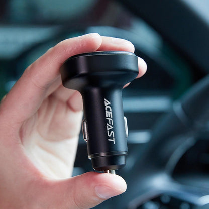 Auto punjač Acefast B9, 66W, 5A, 2 x USB-A - 1 x USB-C, Crni