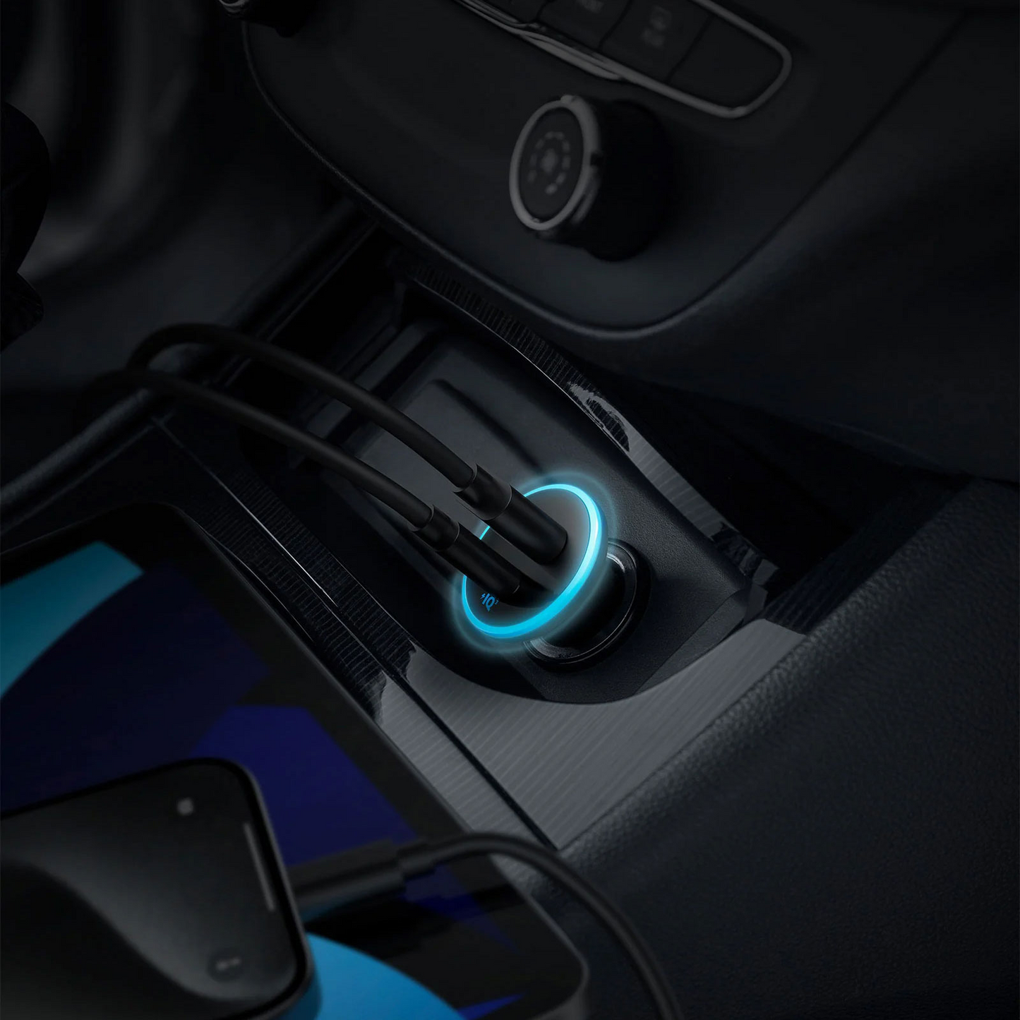 Auto punjač Anker 323, 52.5W, 3A, 1 x USB-A - 1 x USB-C, Crni, Obnovljen A2735G11