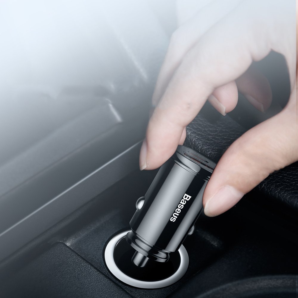 Auto punjač Baseus, 30W, 3A, 1 x USB-A - 1 x USB-C, Crni CCALL-YS01