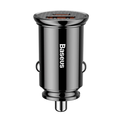 Auto punjač Baseus, 30W, 3A, 1 x USB-A - 1 x USB-C, Crni CCALL-YS01