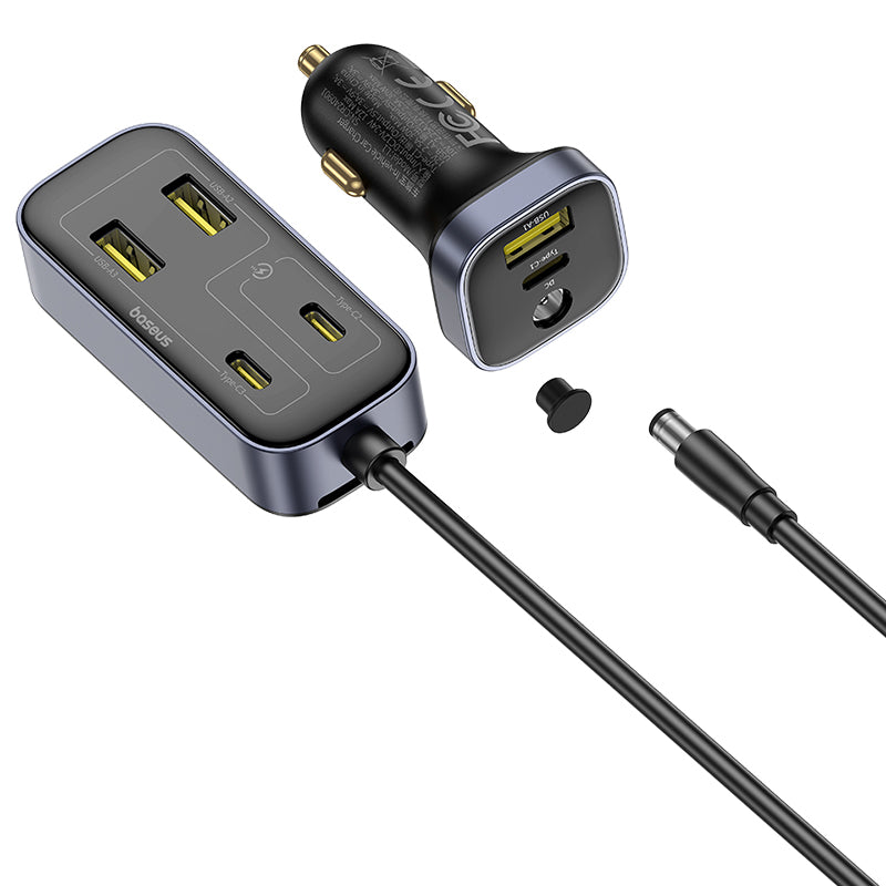 Auto punjač Baseus BackseatPal L1, 110W, 3A, 3 x USB-A - 3 x USB-C, Crni C00081100121-00