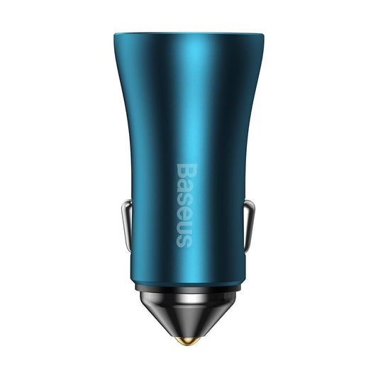 Car Charger Baseus Golden Contactor Pro, 40W, 3A, 2 x USB-C, Blue 