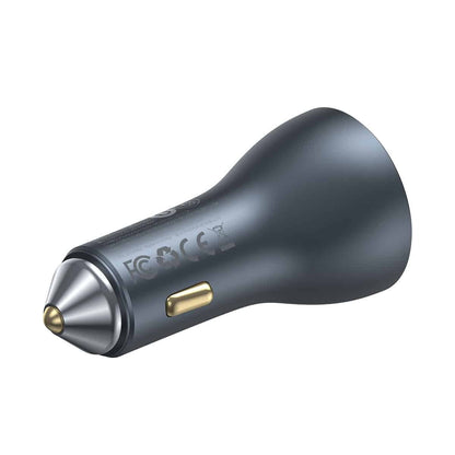 Auto punjač Baseus Golden Contactor Pro, 65W, 3A, 1 x USB-A - 2 x USB-C, Sivi C00035202841-00