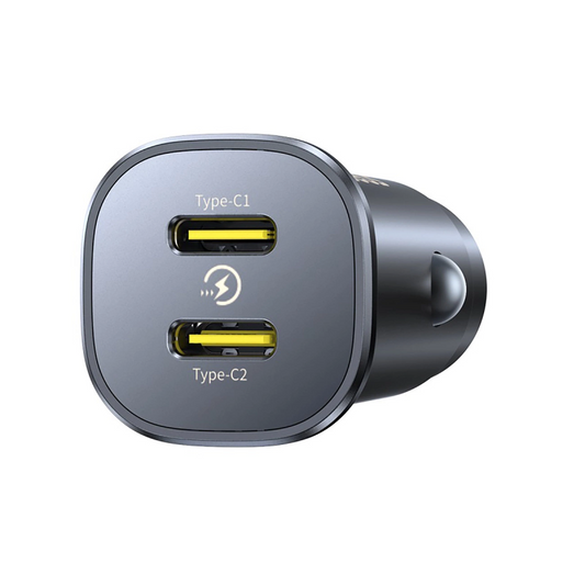 Auto punjač Baseus GoTrip, 30W, 3A, 2 x USB-C, Crni
