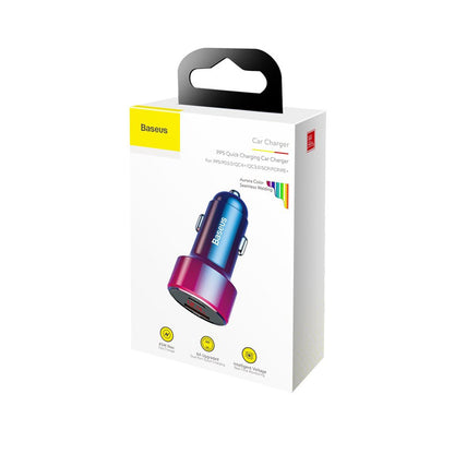 Auto punjač Baseus Magic Display Series, 45W, 5A, 1 x USB-A - 1 x USB-C, Multicolor CCMLC20C-09