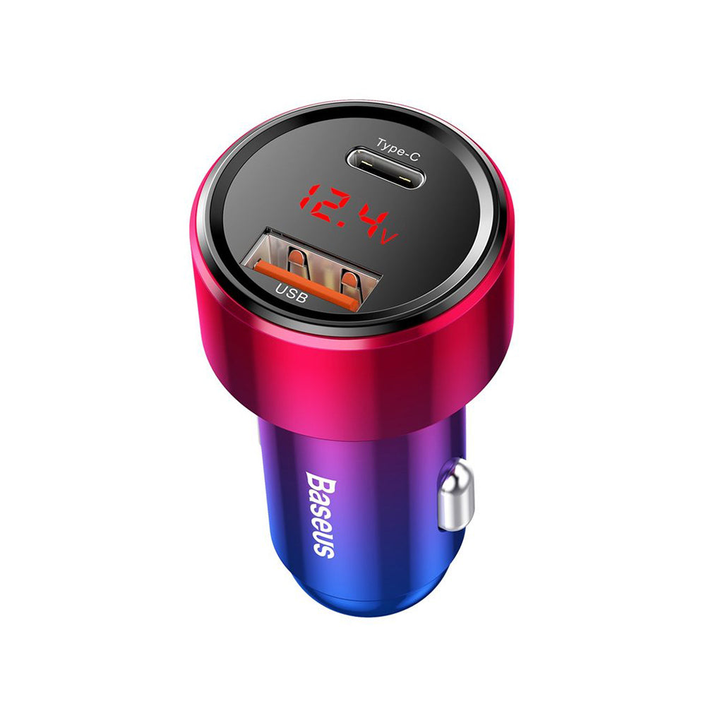 Auto punjač Baseus Magic Display Series, 45W, 5A, 1 x USB-A - 1 x USB-C, Multicolor CCMLC20C-09