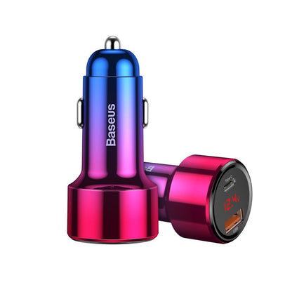 Auto punjač Baseus Magic Display Series, 45W, 5A, 1 x USB-A - 1 x USB-C, Multicolor CCMLC20C-09