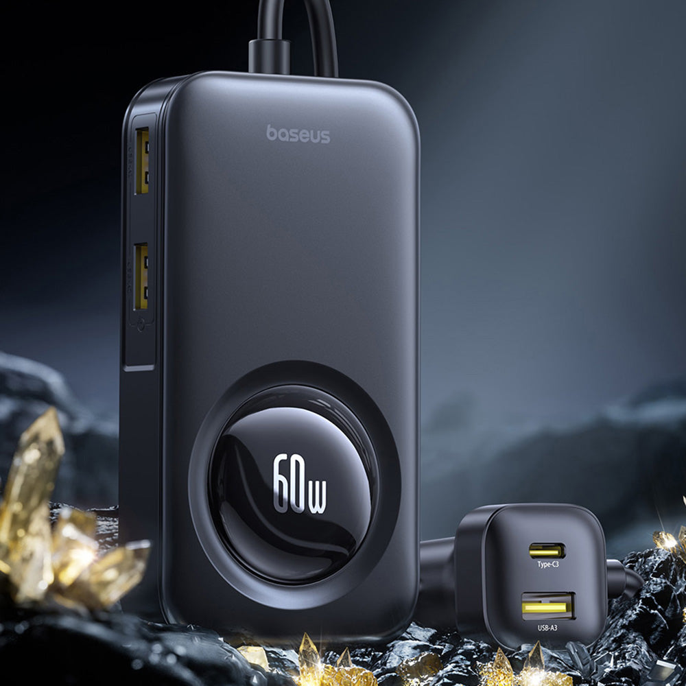 Auto punjač Baseus PrimeTrip VW1, 105W, 3A, 3 x USB-A - 2 x USB-C, Crni C00069000121-00