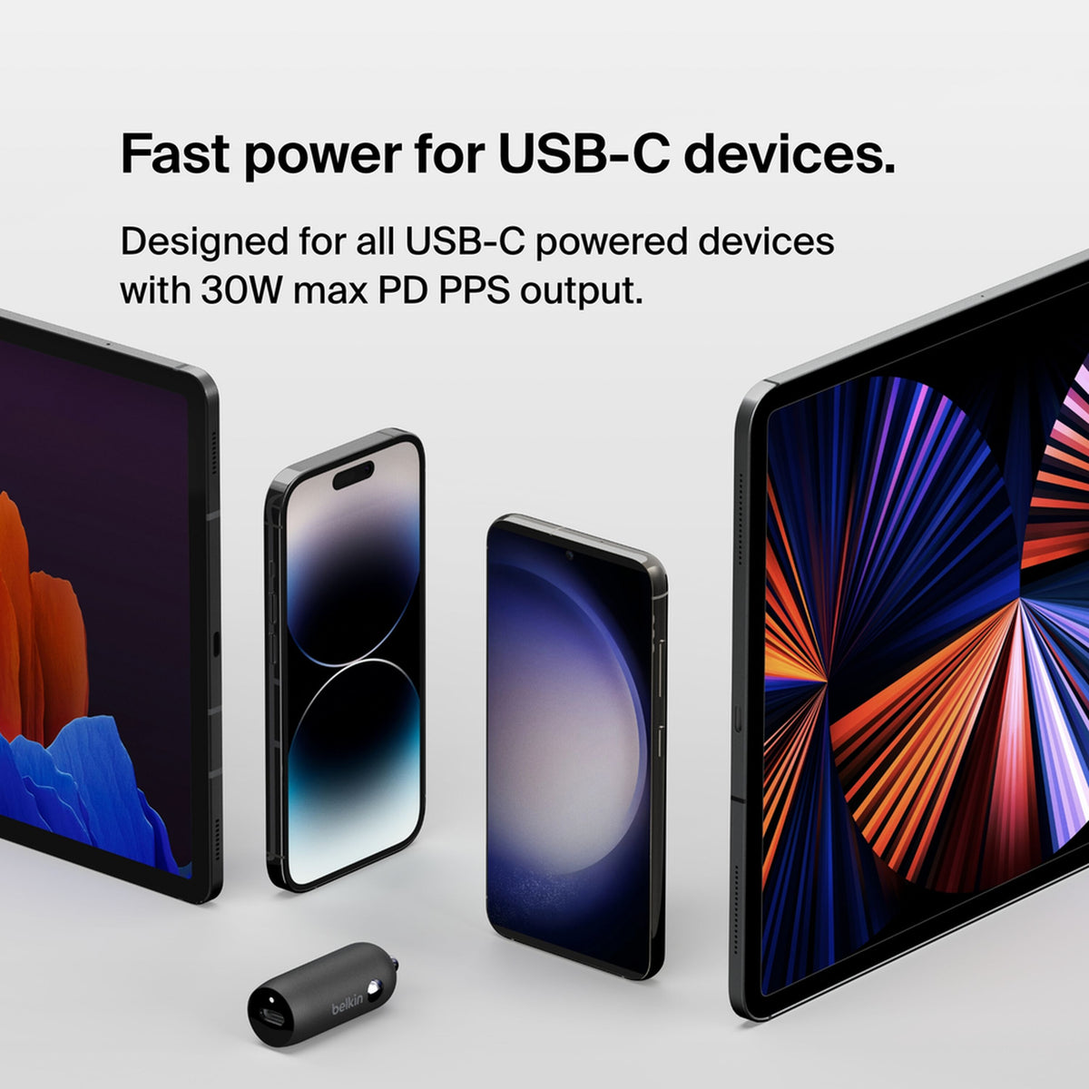 Auto punjač Belkin BoostCharge, 30W, 3A, 1 x USB-C, Crni CCA004btBK