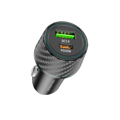 Auto punjač Borofone BZ21 Brilliant, 48W, 3A, 1 x USB-A - 1 x USB-C, Crni