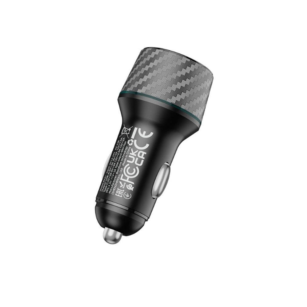 Auto punjač Borofone BZ21 Brilliant, 48W, 3A, 1 x USB-A - 1 x USB-C, Crni