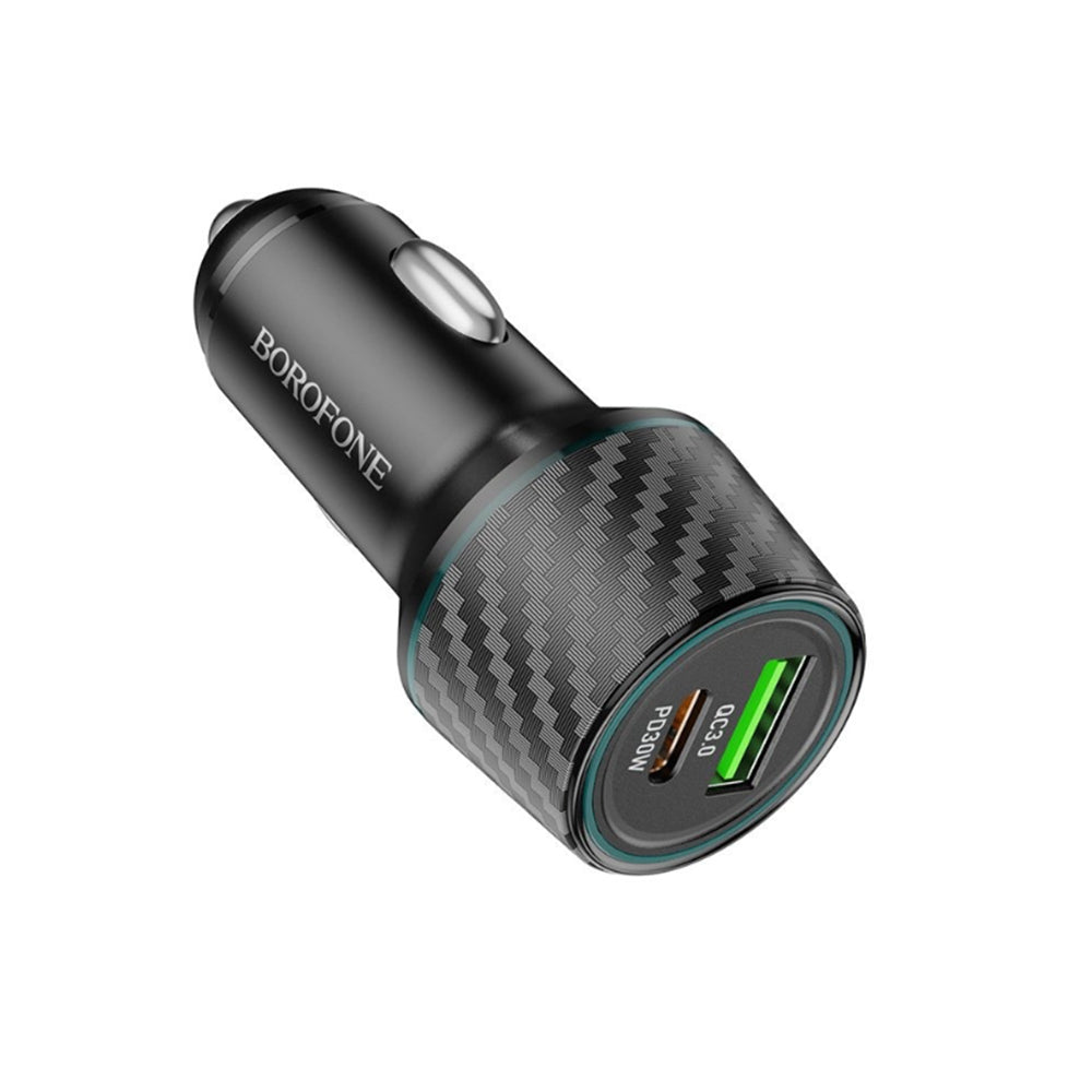 Auto punjač Borofone BZ21 Brilliant, 48W, 3A, 1 x USB-A - 1 x USB-C, Crni