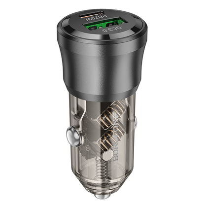 Auto punjač Borofone BZ25 Journey, 38W, 3A, 1 x USB-A - 1 x USB-C, Crni