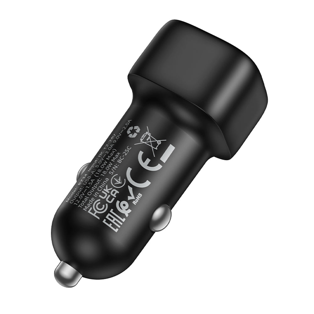 Auto punjač Borofone BZ34 Cloud, 18W, 3A, 1 x USB-A, Crni