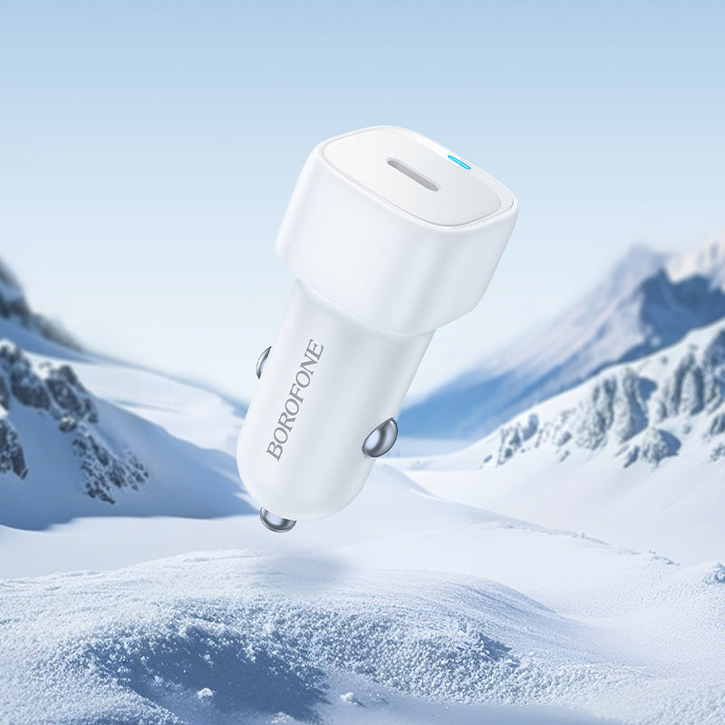 Auto punjač Borofone BZ34A Cloud, 20W, 3A, 1 x USB-C, Beli