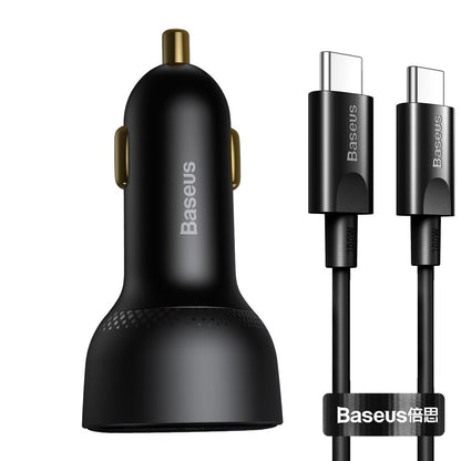 Auto punjač sa USB-C kablom Baseus Superme, 100W, 5A, 1 x USB-A - 1 x USB-C, Crni TZCCZX-01