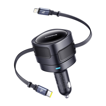 Auto punjač sa USB-C / Lightning kablom Baseus Enjoyment Max, 60W, 3A, Crni C00035507121-00