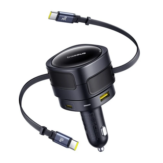 Auto punjač sa USB-C kablom Baseus Enjoyment Max, 90 W, 1 x USB-A - 1 x USB-C, crni C00035507121-03