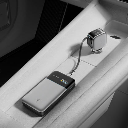 Auto punjač sa USB-C kablom Cuktech CC903P Display, 100W, 5A, 1 x USB-A - 1 x USB-C, Siva