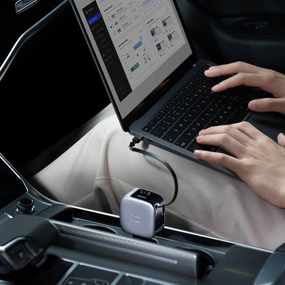 Auto punjač sa USB-C kablom Cuktech CC903P Display, 100W, 5A, 1 x USB-A - 1 x USB-C, Siva