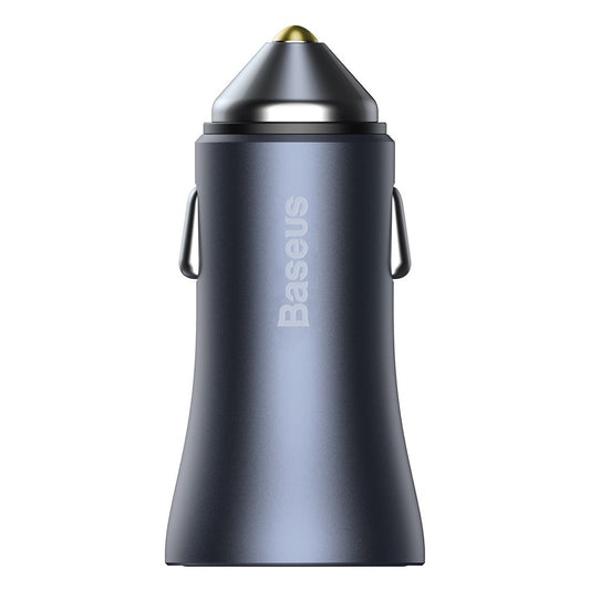 Car Charger with Lightning Cable Baseus Golden Contactor, 40W, 3A, 1 x USB-A - 1 x USB-C, Grey TZCCJJD-B0G
