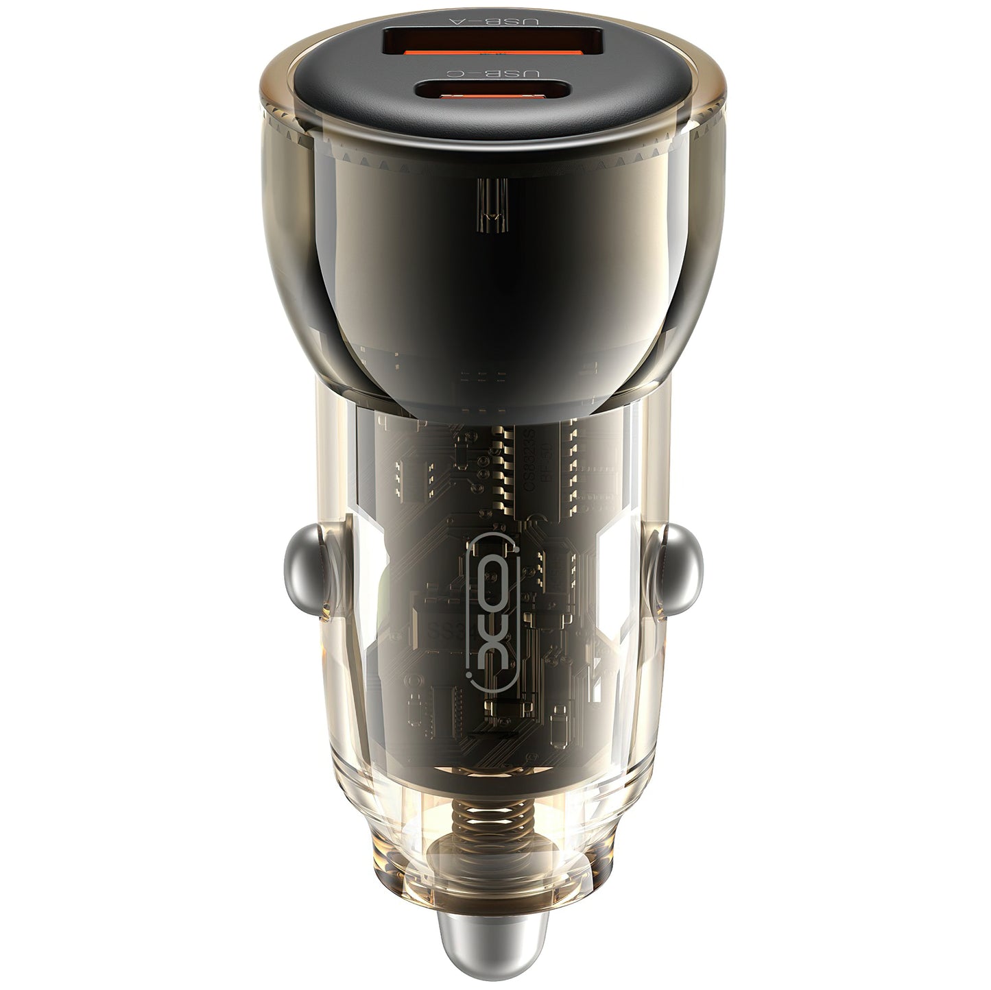 Auto punjač sa USB-C kablom XO Design CC60, 60W, 3A, 1 x USB-A - 1 x USB-C, Crni