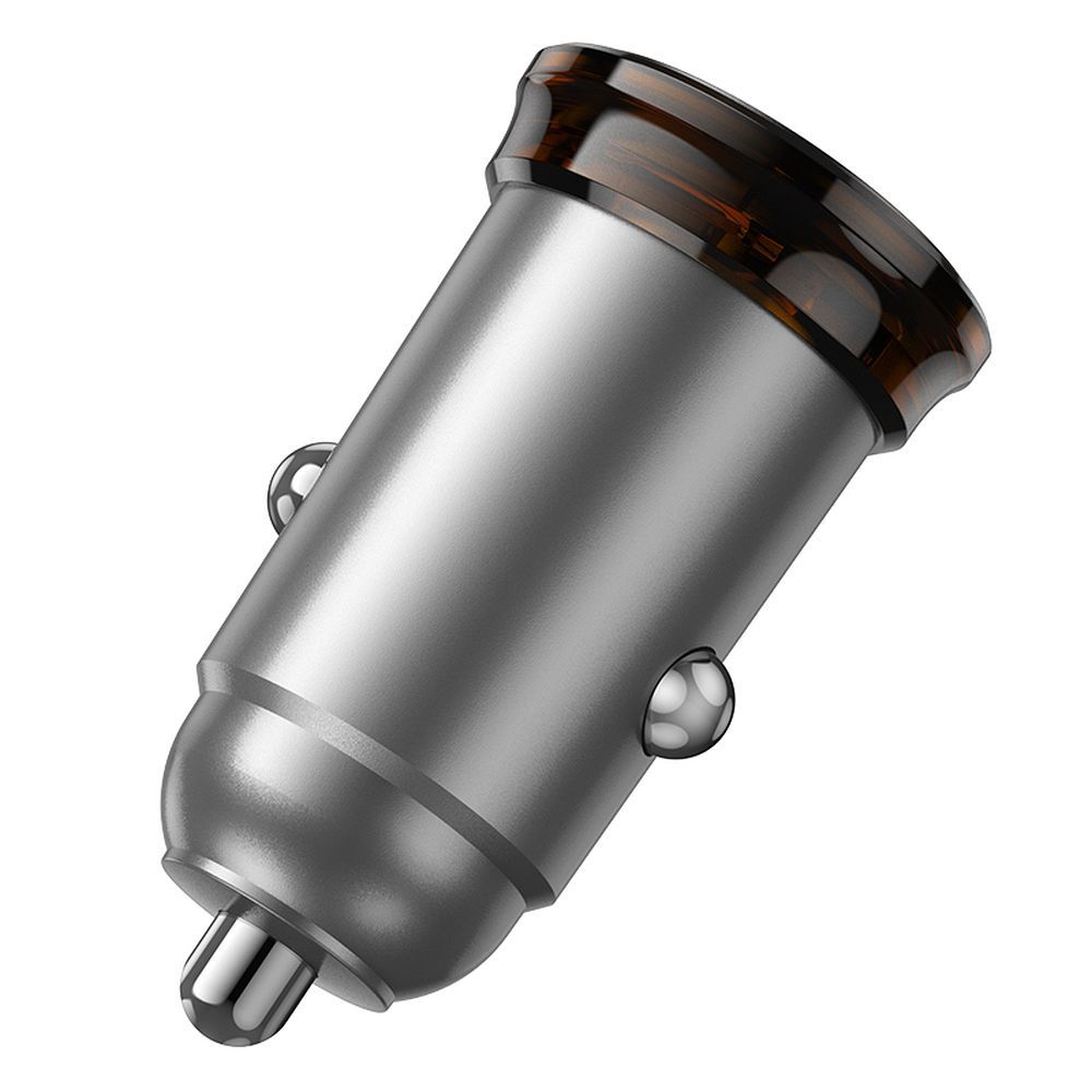 Auto punjač sa Lightning kablom HOCO NZ16A, 43W, 3A, 1 x USB-A - 1 x USB-C, Sivi