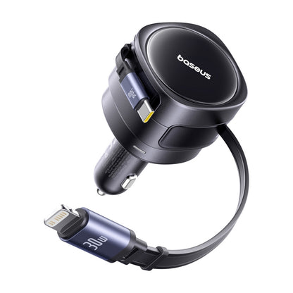 Auto punjač sa USB-C / Lightning kablom Baseus Enjoyment Max, 60W, 3A, Crni C00035507121-00