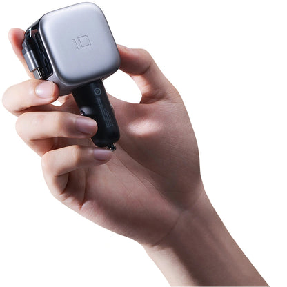 Auto punjač sa USB-C kablom Cuktech CC903P Display, 100W, 5A, 1 x USB-A - 1 x USB-C, Siva