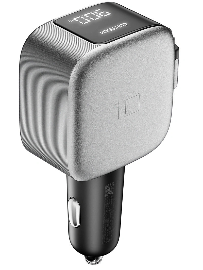 Auto punjač sa USB-C kablom Cuktech CC903P Display, 100W, 5A, 1 x USB-A - 1 x USB-C, Siva