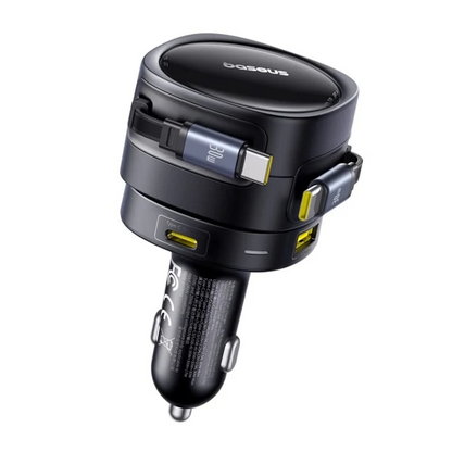 Auto punjač sa USB-C kablom Baseus Enjoyment Max, 90 W, 1 x USB-A - 1 x USB-C, crni C00035507121-03