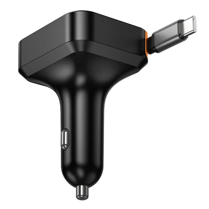 Auto punjač sa USB-C kablom HOCO NZ18, 65W, 3A, 1 x USB-A - 1 x USB-C, Crni