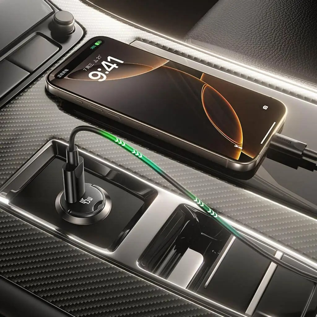 Auto punjač sa USB-C kablom Baseus PrimeTrip VP2, 45W, 3A, 1 x USB-C, Crni C0206800