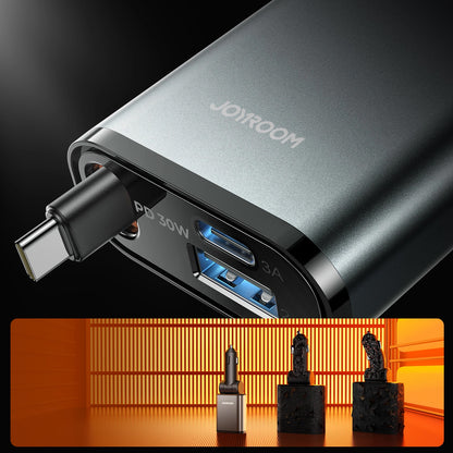 Auto punjač sa USB-C kablom Joyroom JR-CCL07, 30W, 3A, 1 x USB-A - 1 x USB-C, Sivi