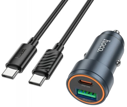 Auto punjač sa USB-C kablom HOCO Z57A, 30W, 3A, 1 x USB-A - 1 x USB-C, Sivi