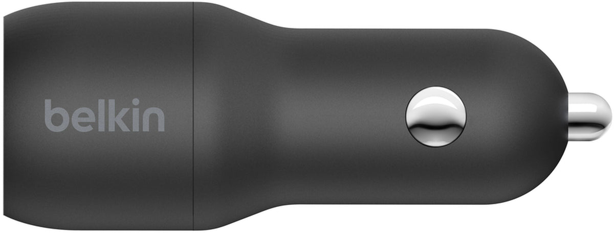 Auto punjač sa Lightning kablom Belkin BoostCharge Dual, 24W, 2.4A, 2 x USB-A, Crni CCD001bt1MBK