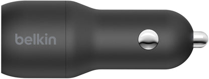 Auto punjač sa USB-C kablom Belkin BoostCharge Dual, 24W, 2.4A, 2 x USB-A, Crni CCE001bt1MBK