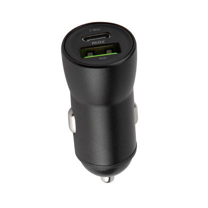 Auto punjač sa Lightning kablom MaXlife MXCC-04, 20W, 3A, 1 x USB-A - 1 x USB-C, Crni