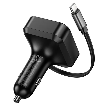 Auto punjač sa USB-C kablom HOCO NZ18, 65W, 3A, 1 x USB-A - 1 x USB-C, Crni