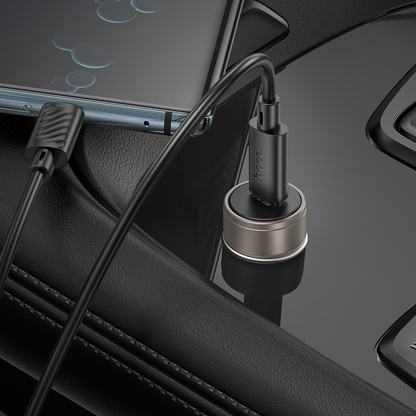 Auto punjač sa USB-C kablom HOCO Z57, 30W, 3A, 1 x USB-C, Siva