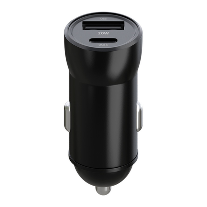 Auto punjač sa Lightning kablom MaXlife MXCC-04, 20W, 3A, 1 x USB-A - 1 x USB-C, Crni