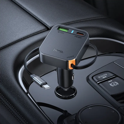 Auto punjač sa USB-C kablom HOCO NZ18, 65W, 3A, 1 x USB-A - 1 x USB-C, Crni